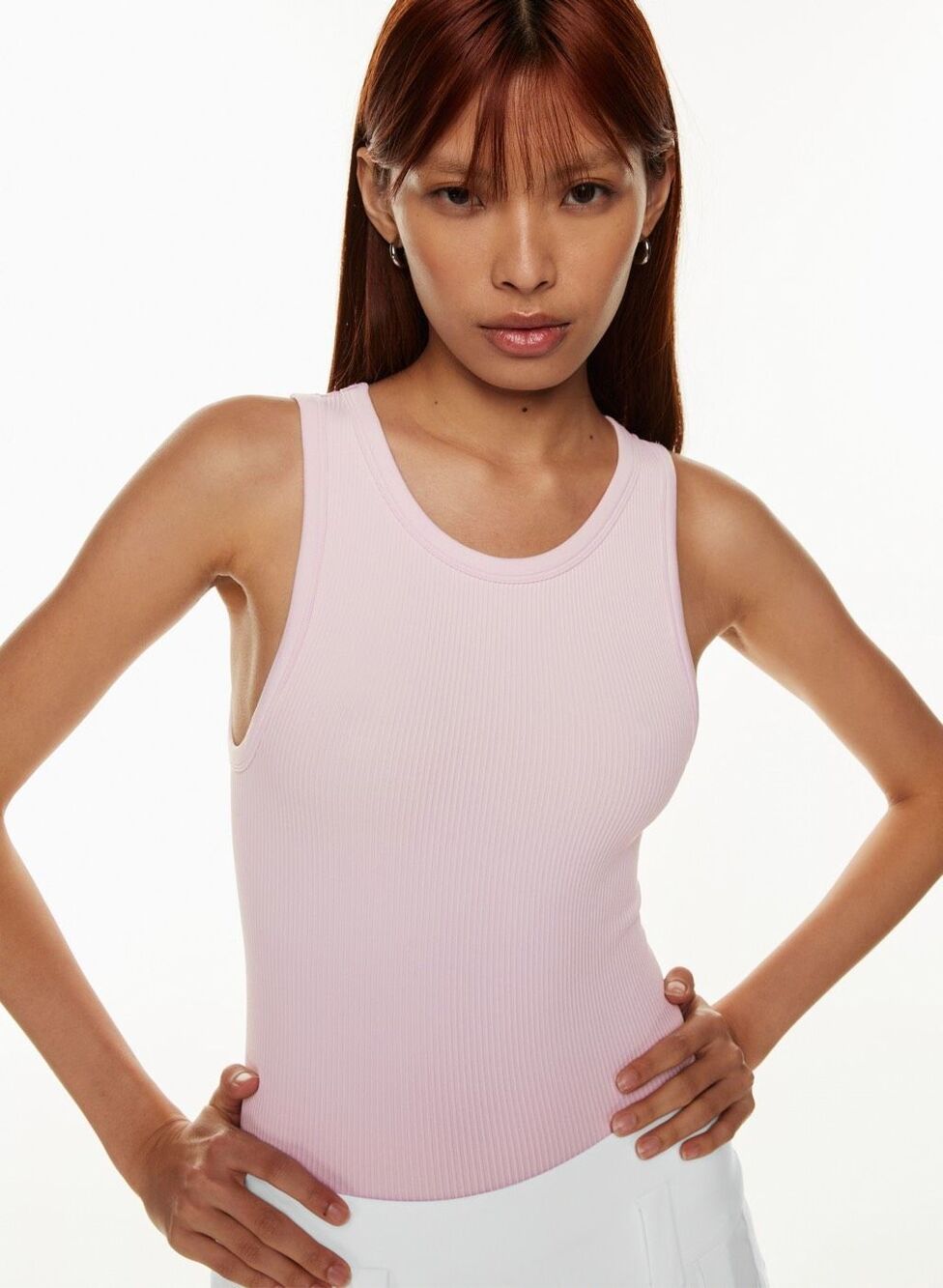 Aritzia Sunday Best Baby Pink Ribbed Tank Medium